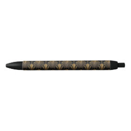 Art Deco Gold Pattern — Elegant Vintage Geometric  Zwarte Inkt Pen