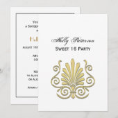 Art Deco Gold Plume Arabesque Kaart (Voorkant / Achterkant)