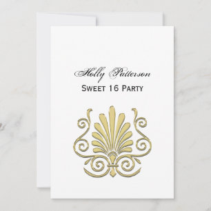 Art Deco Gold Plume Arabesque Kaart