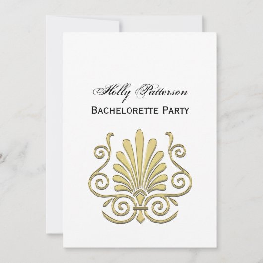 Art Deco Gold Plume Arabesque Kaart (Voorkant)