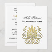 Art Deco Gold Plume Arabesque Kaart (Voorkant / Achterkant)