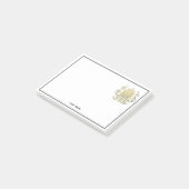  Art Deco Gold Plume Arabesque Post-it® Notes (Schuin)