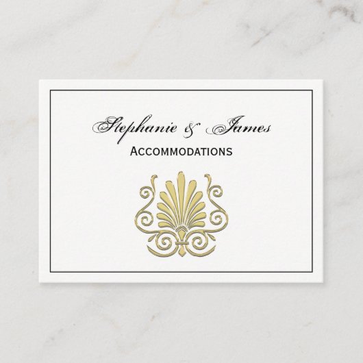  Art Deco Gold Plume Arabesque Visitekaartje (Voorkant)