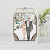 Art Deco Gold Posh Hartelijk dank Bedankkaart (Staand voorkant)