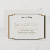 Art Deco Gold Posh Wedding Insert Informatiekaartje (Voorkant / Achterkant)