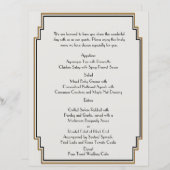Art Deco Gold Posh Wedding Menu (Voorkant / Achterkant)