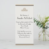 Art Déco Gold Posh Wedding Programme (Debout devant)