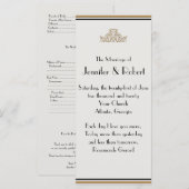 Art Deco Gold Posh Wedding Programme Programma (Voorkant / Achterkant)