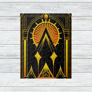 Art Deco Gold Red Black-kunstwerk Legpuzzel