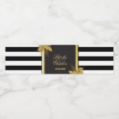 Art Deco Gold Rozen, strips Water Fles Labels Waterfles Etiket (Enkel label)