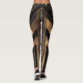 Art Deco Gold Sunburst Luxury Geometry Leggings (Achterkant)