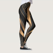 Art Deco Gold Sunburst Luxury Geometry Leggings (Rechts)