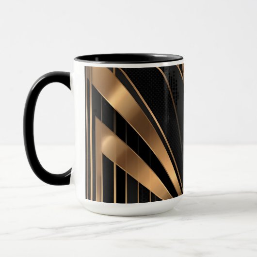 Art Deco Gold Sunburst Luxury Geometry Mok (Links)