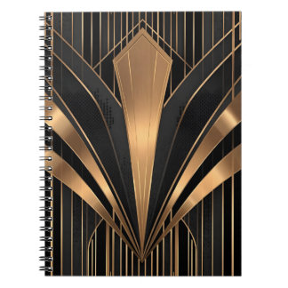 Art Deco Gold Sunburst Luxury Geometry Notitieboek