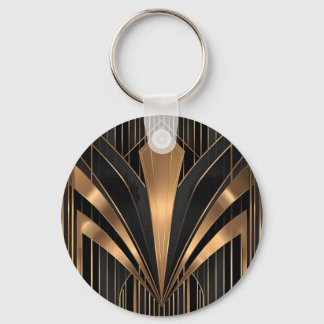 Art Deco Gold Sunburst Luxury Geometry Sleutelhanger