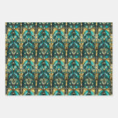 Art Deco Gold & Teal Wrapping Paper Flat Sheets (Voorkant)
