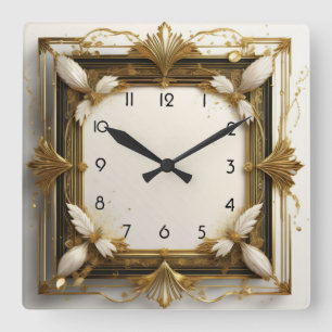 Art Deco Gold Vierkante Klok