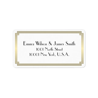 Art Deco Gold White-Adresetiketten Etiket