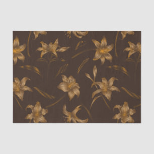 Art Deco Golden Brown Lily Flower Tissuepapier