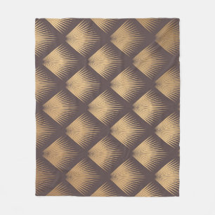 Art Deco Golden: Minimalistisch naadloos Fleece Deken