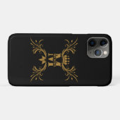  Art Deco Golden Naam Monogram Case-Mate iPhone Case (Achterkant (horizontaal))
