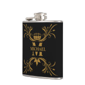  Art Deco Golden Naam Monogram Heupfles (Links)