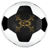Art Deco Golden Naam Monogram Voetbal (Gedraaid)