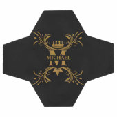 Art Deco Golden Naam Monogram Voetbal (Enkel)