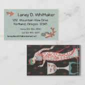 Art Deco Goldfish Visitekaartjes (Voorkant / Achterkant)