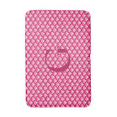 Art Deco-golfpatroon - fuchsie en koraal Badmat (Voorkant Verticaal)