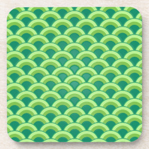 Art Deco-golfpatroon - jade-groen Bier Onderzetter
