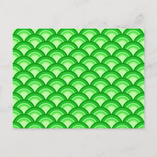 Art Deco-golfpatroon - jade-groen Briefkaart