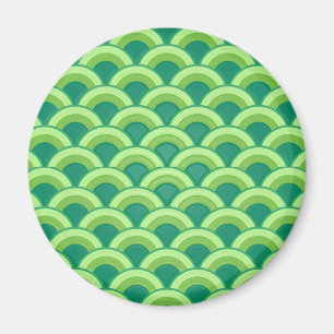 Art Deco-golfpatroon - jade-groen Magneet