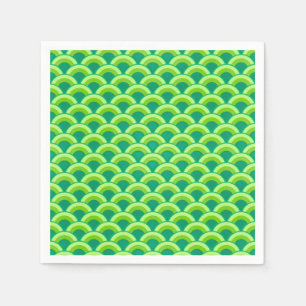 Art Deco golfpatroon - jade groen Servet