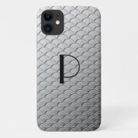 Art Deco golfpatroon - metallic zilver Hoesje-Mate