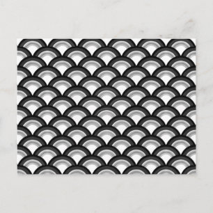Art Deco-golfpatroon - zwart-wit Briefkaart