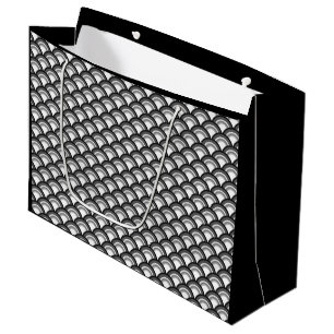 Art Deco-golfpatroon - zwart-wit Large Cadeauzakje