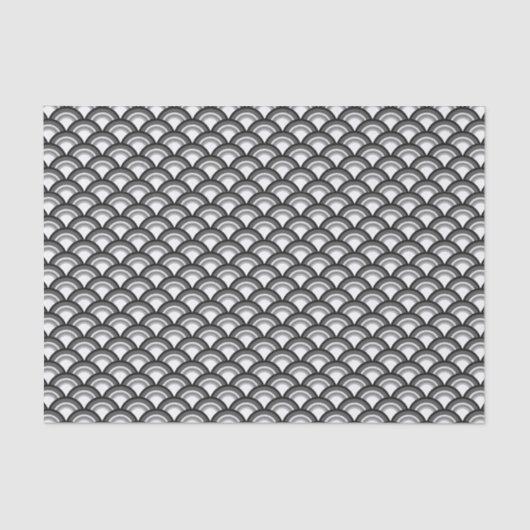 Art Deco-golfpatroon - zwart-wit Tissuepapier (Voorkant)