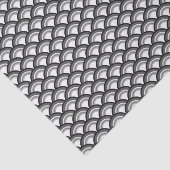 Art Deco-golfpatroon - zwart-wit Tissuepapier (Detail)