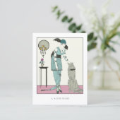 Art Deco Gose Hond Mode Briefkaart (Staand voorkant)
