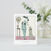 Art Deco Gose Hond  Mode Briefkaart (Staand voorkant)