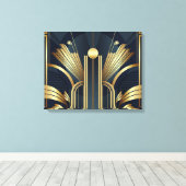 Art Deco Goud Canvas Afdruk (Insitu (Houten vloer))