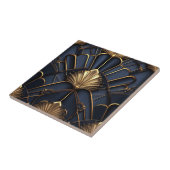 Art Deco Goud en Blauw Vintage Tegeltje (Zijkant)