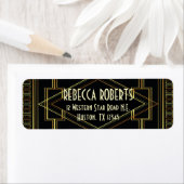 Art Deco Goud en Zwart Bruiloft Grote Gatsby Etiket (Insitu)