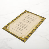 Art Deco  goud Folie Uitnodiging (Gedraaid)