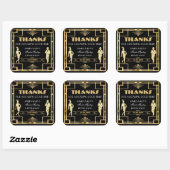 Art Deco Goud Gatsby Moordmysterie Bruisende Jaren Vierkante Sticker (Vel)