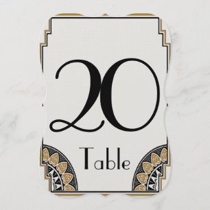 Art Deco Goud Luxe Tafelkaart 20 Kaart