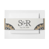 Art Deco Goud Posh Bruiloft Belly Band Uitnodigingen Wikkel (Voorkant Voorbeeld)