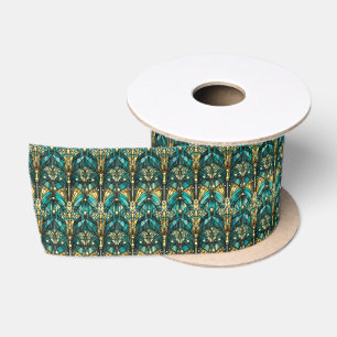 Art Deco Goud & Teal Satijnen Lint