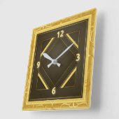 Art Deco-goud Vierkante Klok (Hoek)